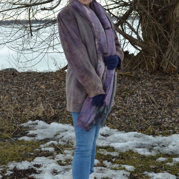 Wool camel Blazer coat Jacket purple 10 12 14 16 XL plus unisex Gray beige - Picture 14 of 15